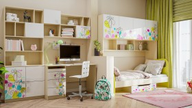 Детская комната Флёр (Белый/корпус Клен) в Казани - kazan.katalogmebeli.com | фото
