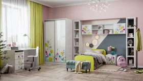Детская комната Флер (Белый/корпус Выбеленное дерево) в Казани - kazan.katalogmebeli.com | фото