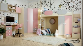 Детская комната Грэйси (Розовый/Серый/корпус Клен) в Казани - kazan.katalogmebeli.com | фото