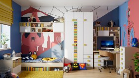 Детская комната Клаксон без машинок (Белый/корпус Клен) в Казани - kazan.katalogmebeli.com | фото