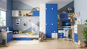 Детская комната Скай (Синий/Белый/корпус Клен) в Казани - kazan.katalogmebeli.com | фото