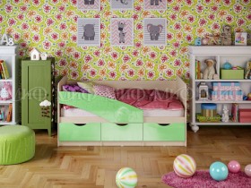 Кровать Бабочки 1,6м (Салатовый металлик) в Казани - kazan.katalogmebeli.com | фото