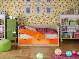 Кровать Бабочки 1,8м (Оранжевый металлик) в Казани - kazan.katalogmebeli.com | фото