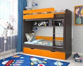 Кровать двухъярусная Юниор-5  Бодего/Оранжевый в Казани - kazan.katalogmebeli.com | фото