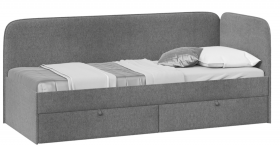 Кровать «Молли» с мягкой обивкой (900) тип 1 (Микровелюр Scandi Graphite 22) в Казани - kazan.katalogmebeli.com | фото