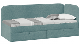 Кровать «Молли» с мягкой обивкой (900) тип 1 (Микровелюр Scandi Indigo 11) в Казани - kazan.katalogmebeli.com | фото