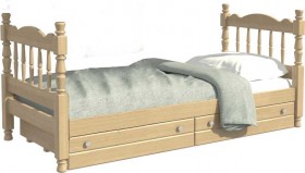 Кровать одинарная Аленка из массива сосны 800*1890 Сосна в Казани - kazan.katalogmebeli.com | фото 1