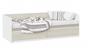 Кровать «Сканди» с 2 ящиками Дуб Гарден/Белый/Глиняный серый в Казани - kazan.katalogmebeli.com | фото