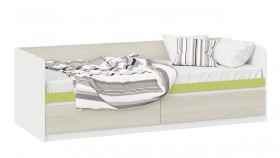 Кровать «Сканди» с 2 ящиками Дуб Гарден/Белый/Зеленый в Казани - kazan.katalogmebeli.com | фото