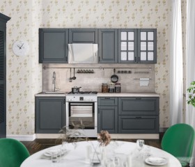Кухня Регина 24 2,4 м (Серый матовый/Белый) в Казани - kazan.katalogmebeli.com | фото