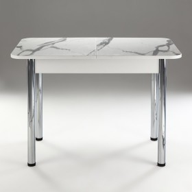 Кухонный стол 1100*700/400 ф 2 Пластик, мрамор белый в Казани - kazan.katalogmebeli.com | фото