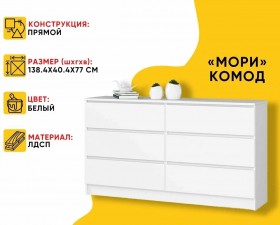 МС Мори Комод МК 1380.6 (МП/3) Белый в Казани - kazan.katalogmebeli.com | фото 20