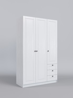 Шкаф 3-х створчатый с ящиками Классика (Белый/корпус Выбеленное дерево) в Казани - kazan.katalogmebeli.com | фото